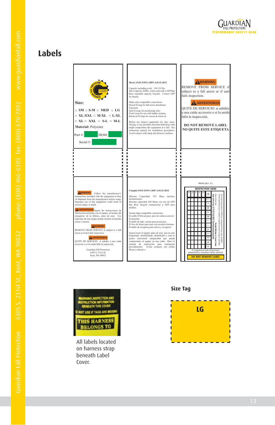 Labels | Qualcraft Seraph HUV Harness User Manual | Page 15 / 16