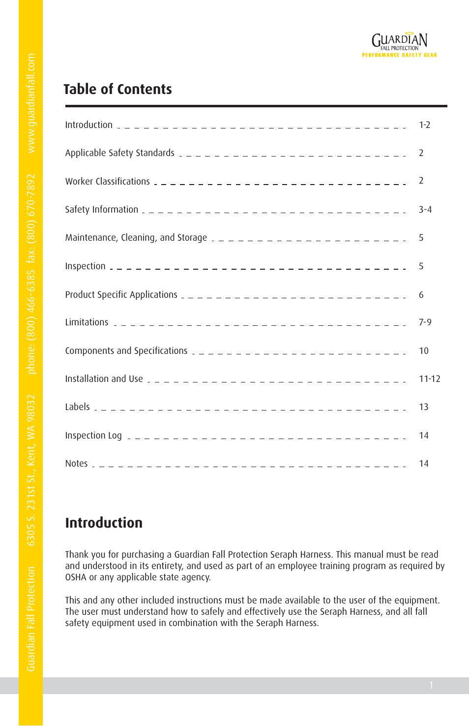 Qualcraft Seraph HUV Harness User Manual | Page 3 / 16