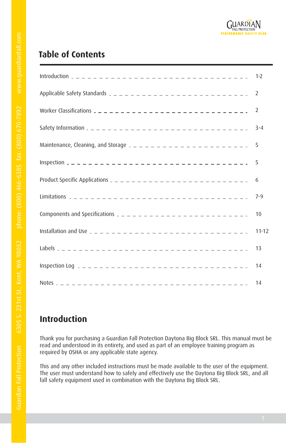 Qualcraft Daytona Big Block SRL User Manual | Page 3 / 16