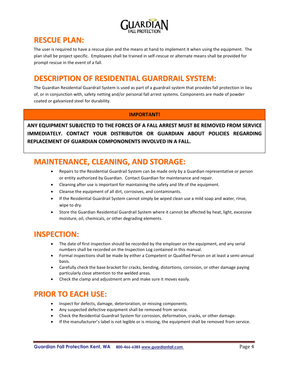 Qualcraft Residential Guardrail System User Manual | Page 4 / 7