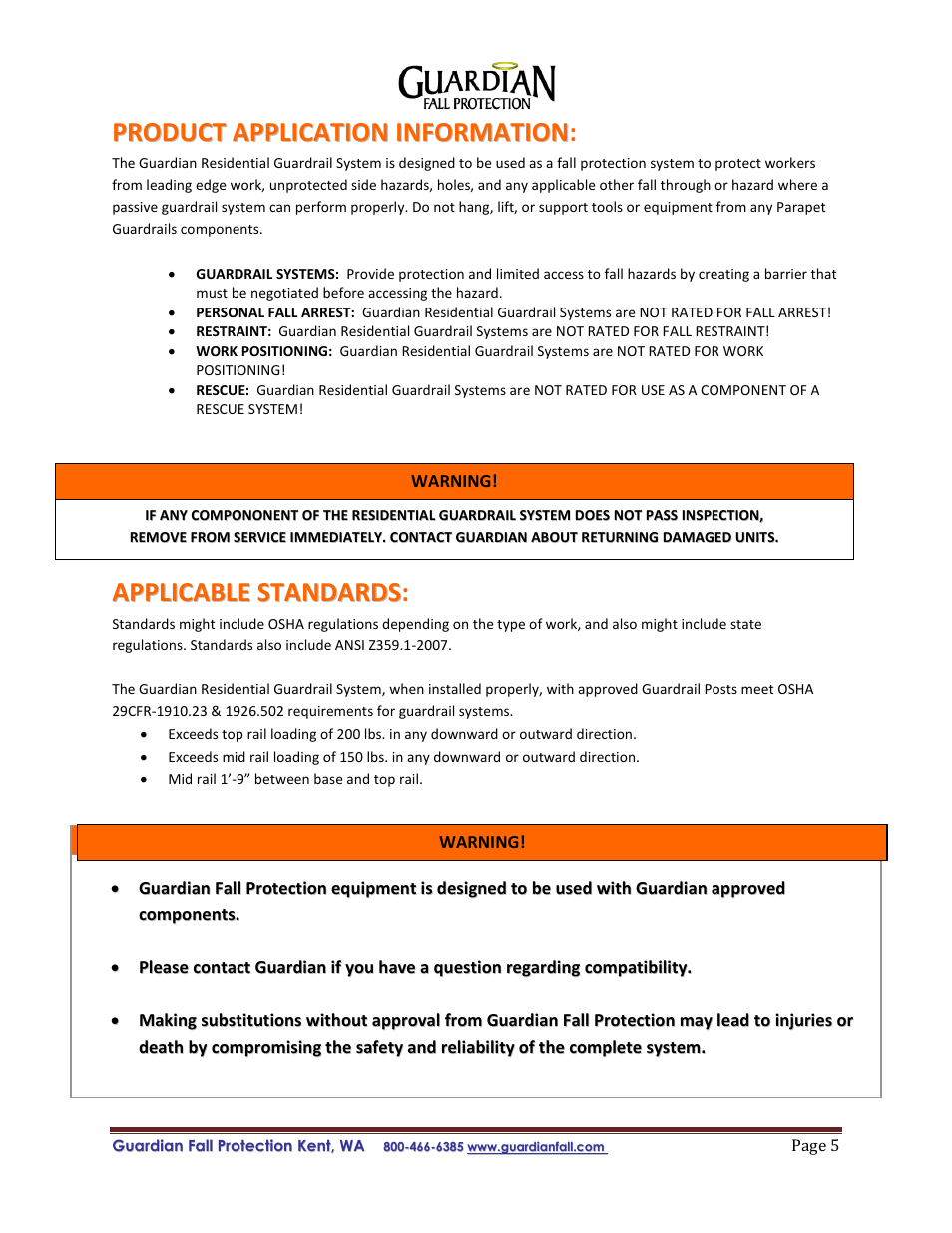 Qualcraft Residential Guardrail System User Manual | Page 5 / 7