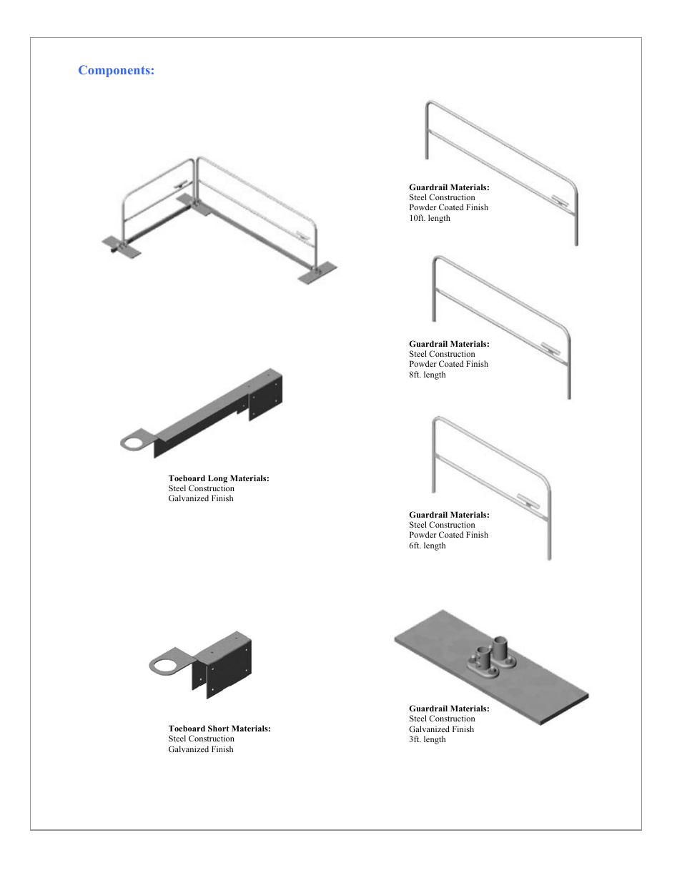 Components | Qualcraft Long Toeboard Attachment User Manual | Page 7 / 8