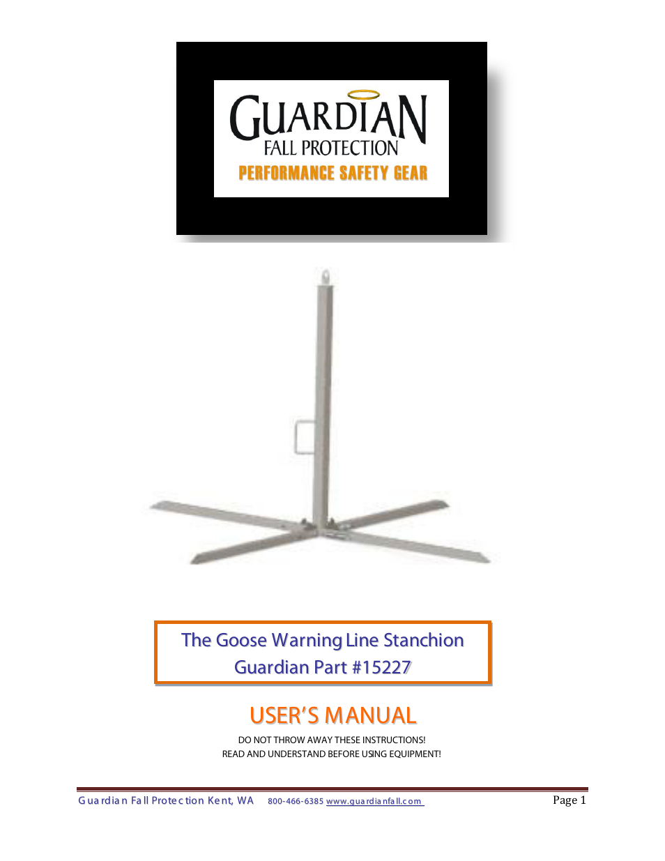 Qualcraft Goose Single Stanchion User Manual | 10 pages