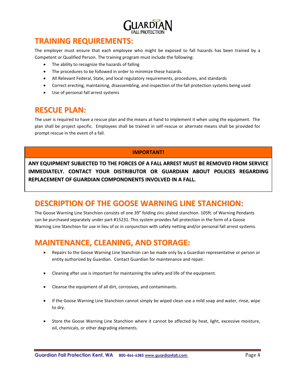 Qualcraft Goose Single Stanchion User Manual | Page 4 / 10