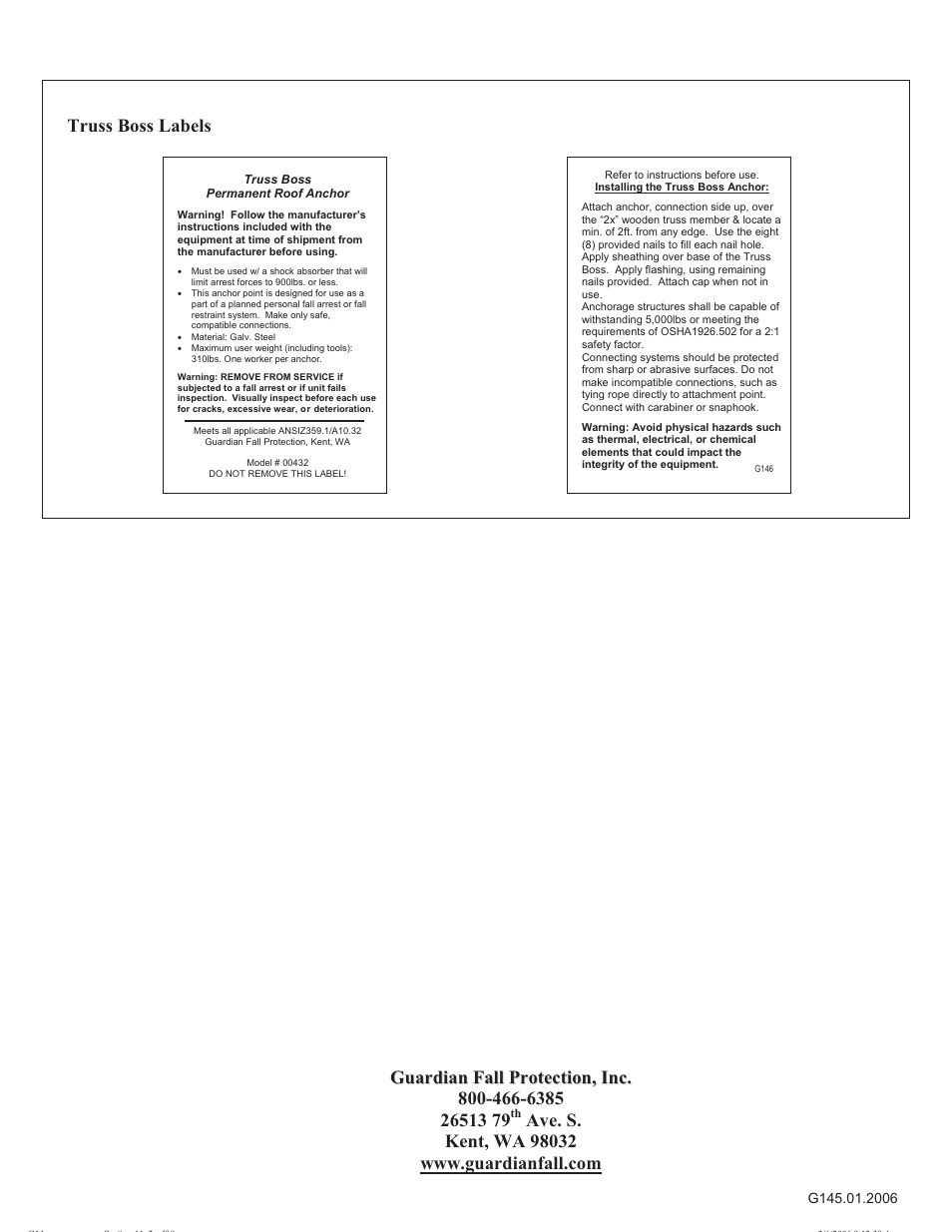 Qualcraft Truss Boss Anchor Kit User Manual | Page 8 / 8