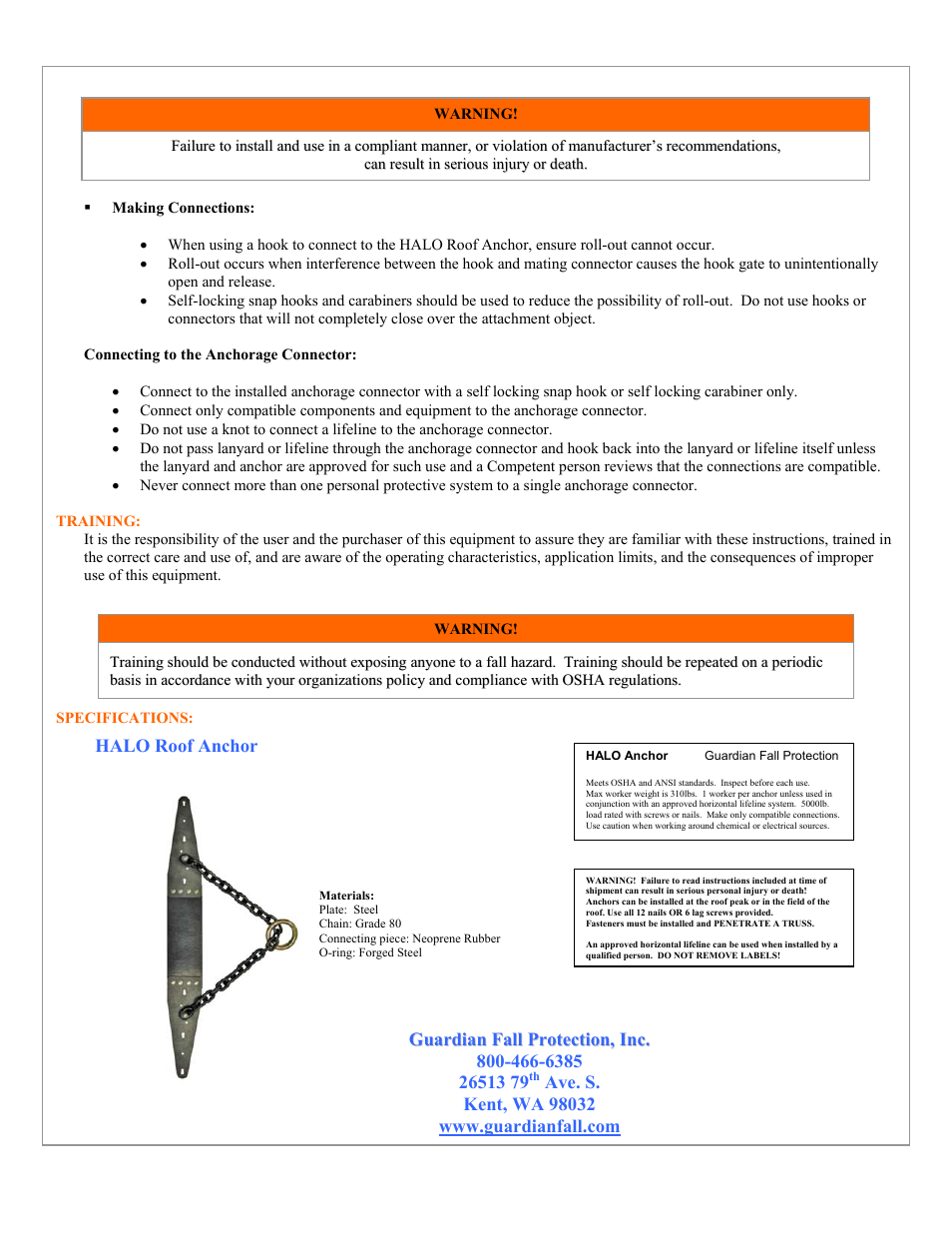 Qualcraft Halo Anchor User Manual | Page 6 / 6