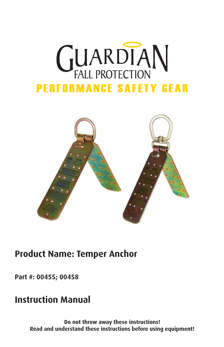 Qualcraft Temper Reusable Anchor with Swivel D-Ring User Manual | 16 pages