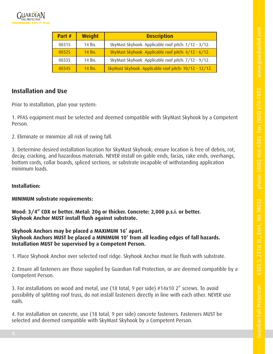 Qualcraft SkyMast Skyhook User Manual | Page 10 / 12