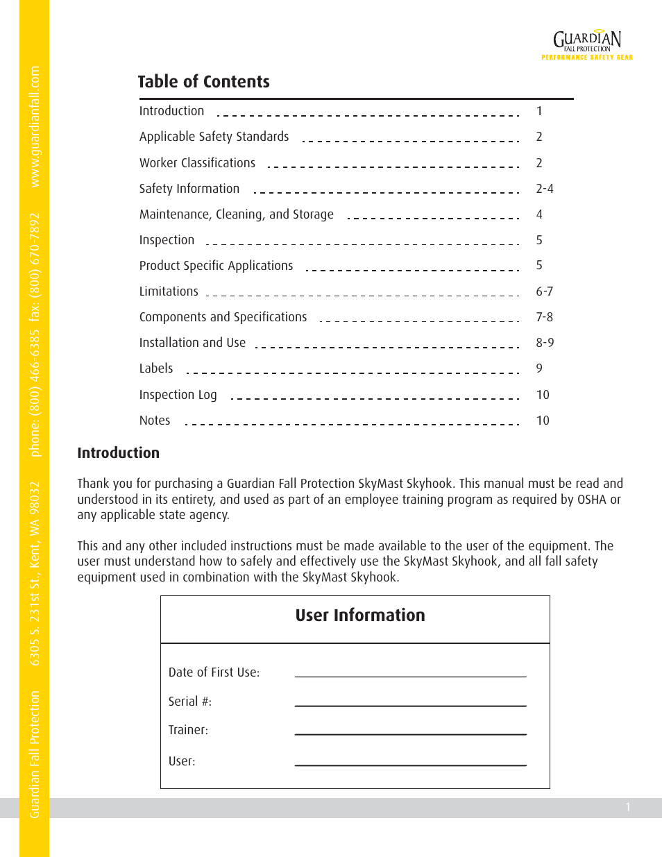 Qualcraft SkyMast Skyhook User Manual | Page 3 / 12