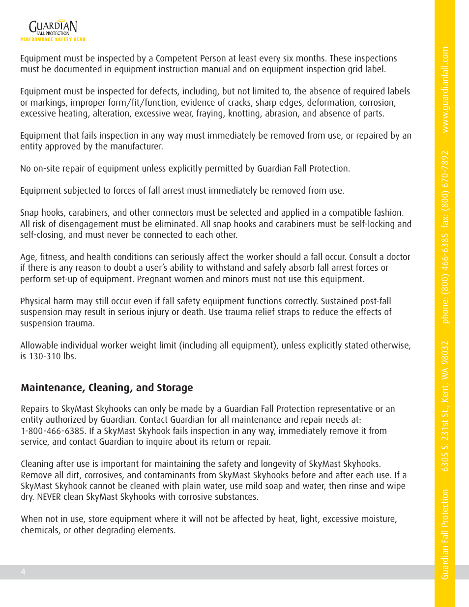 Qualcraft SkyMast Skyhook User Manual | Page 6 / 12