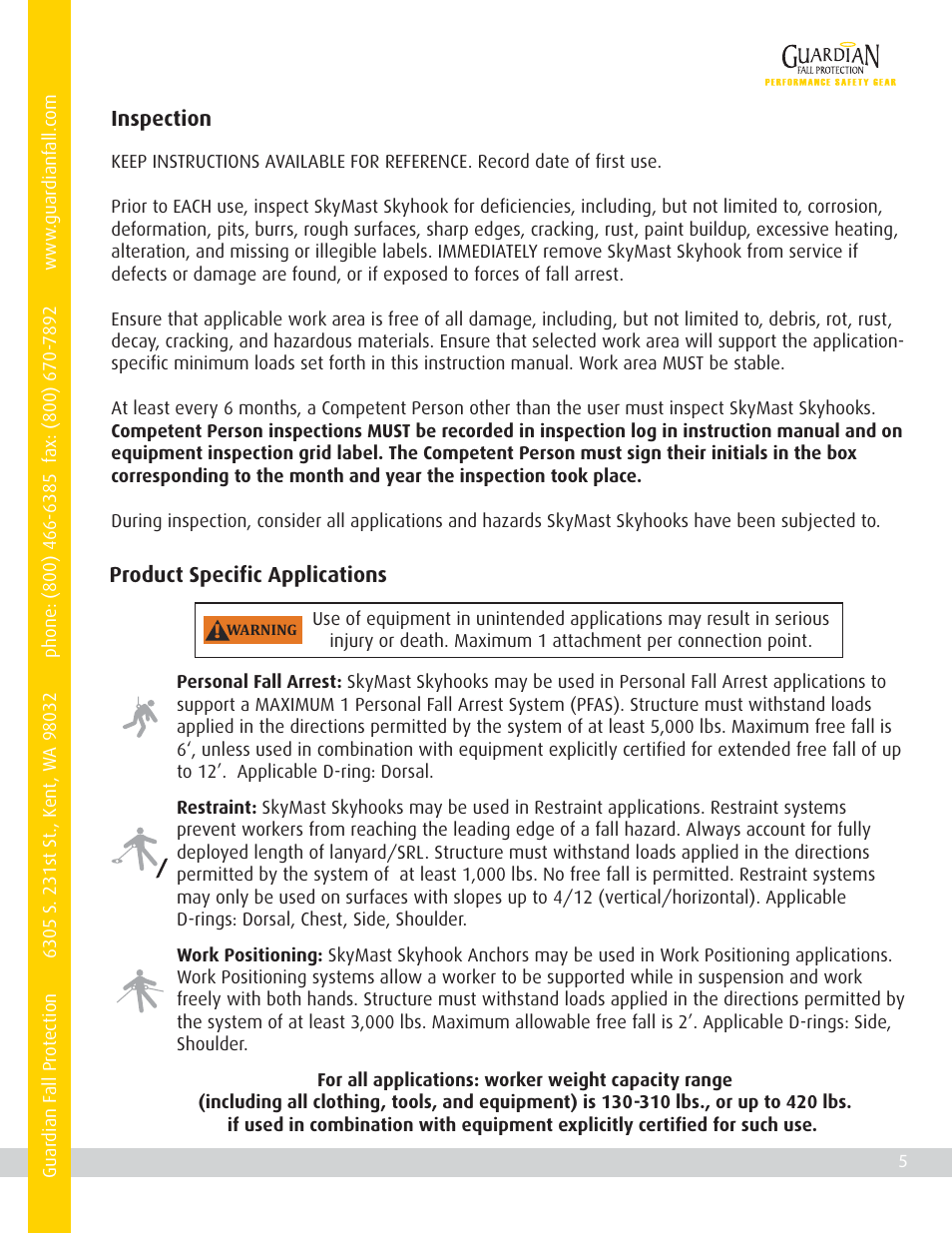 Qualcraft SkyMast Skyhook User Manual | Page 7 / 12