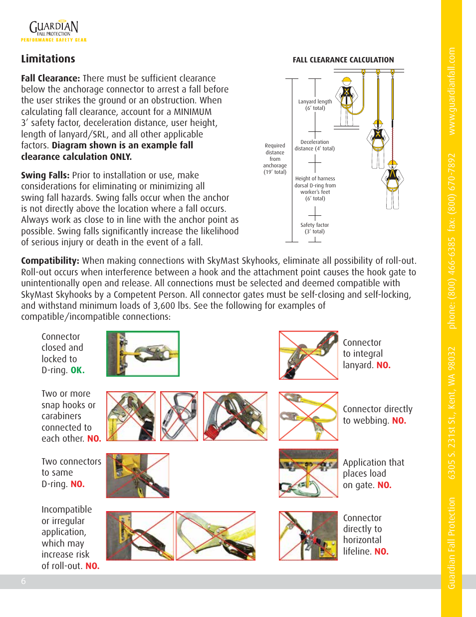 Limitations | Qualcraft SkyMast Skyhook User Manual | Page 8 / 12