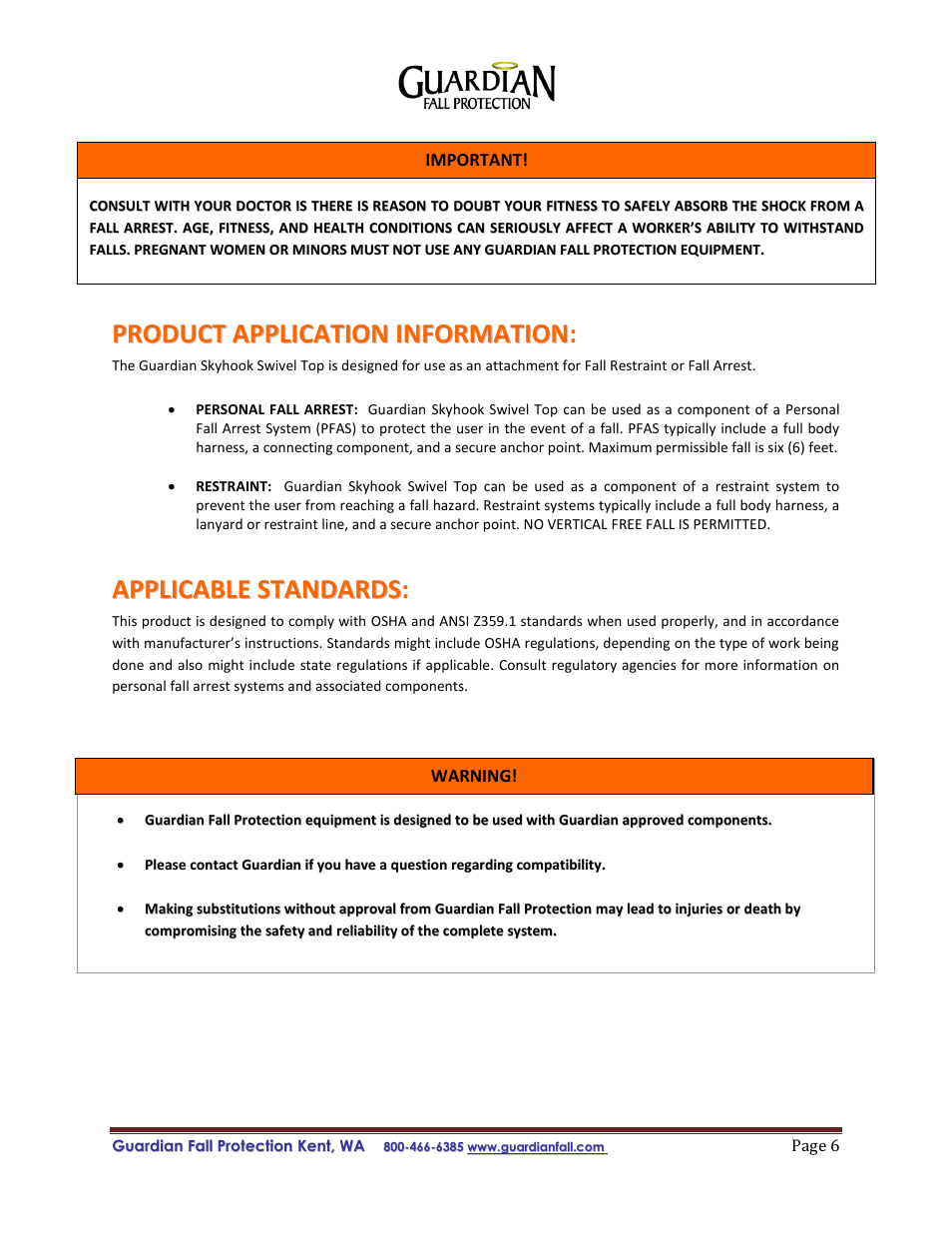 Qualcraft Skyhook Swivel Top User Manual | Page 6 / 11