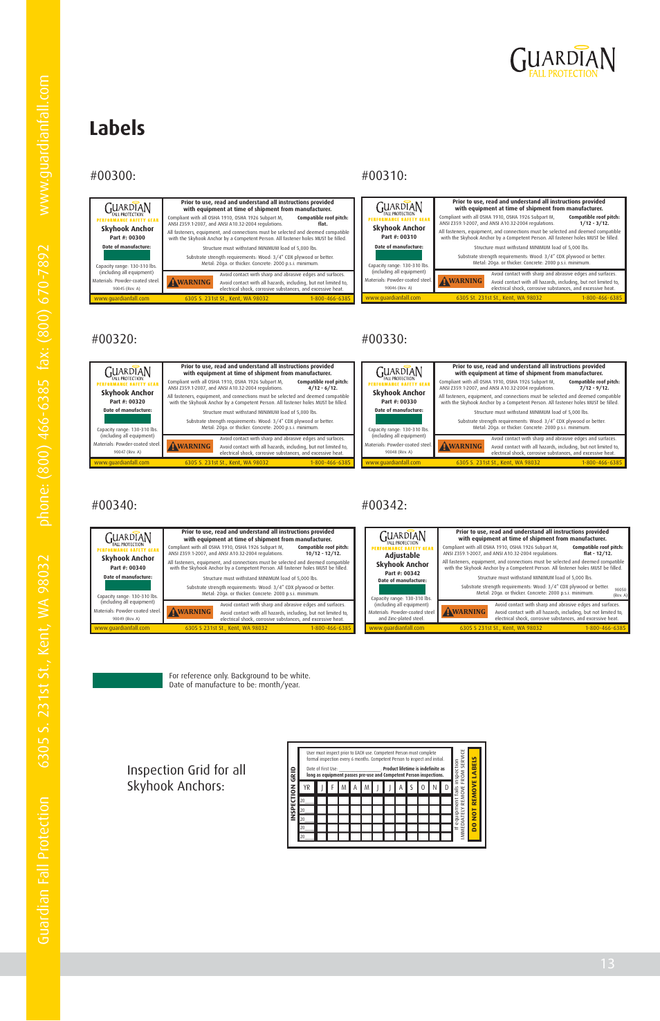 Labels | Qualcraft Skyhook User Manual | Page 15 / 16