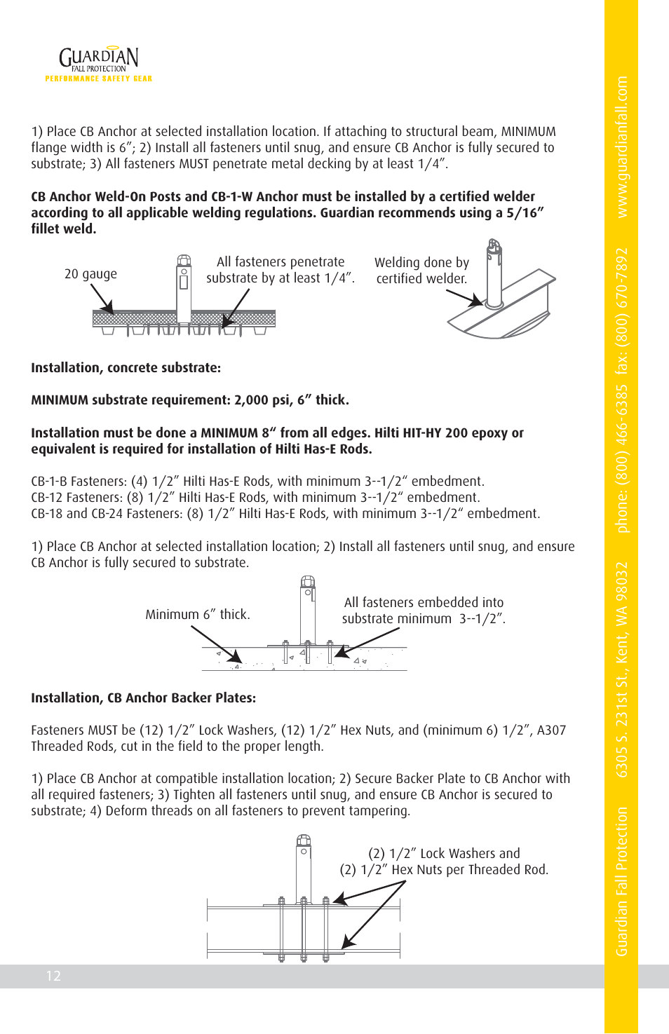 Qualcraft CB-12 Weld-On Post User Manual | Page 14 / 32