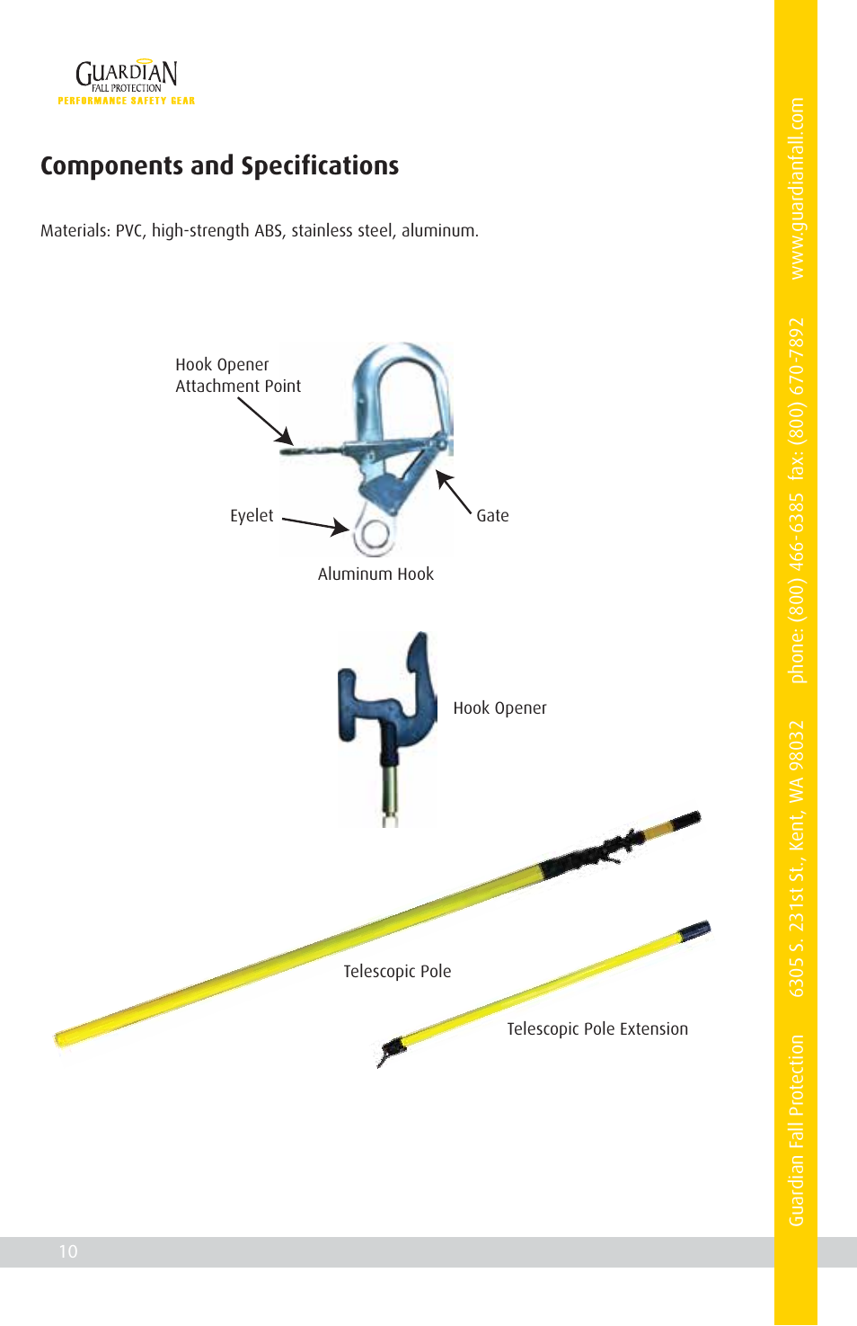 Components and specifications | Qualcraft First-Man-Up System User Manual | Page 12 / 16