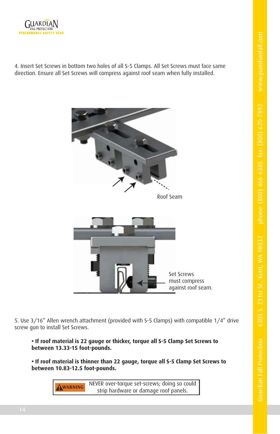 Qualcraft Permanent Adjustable Standing Seam Roof Anchor User Manual | Page 16 / 20