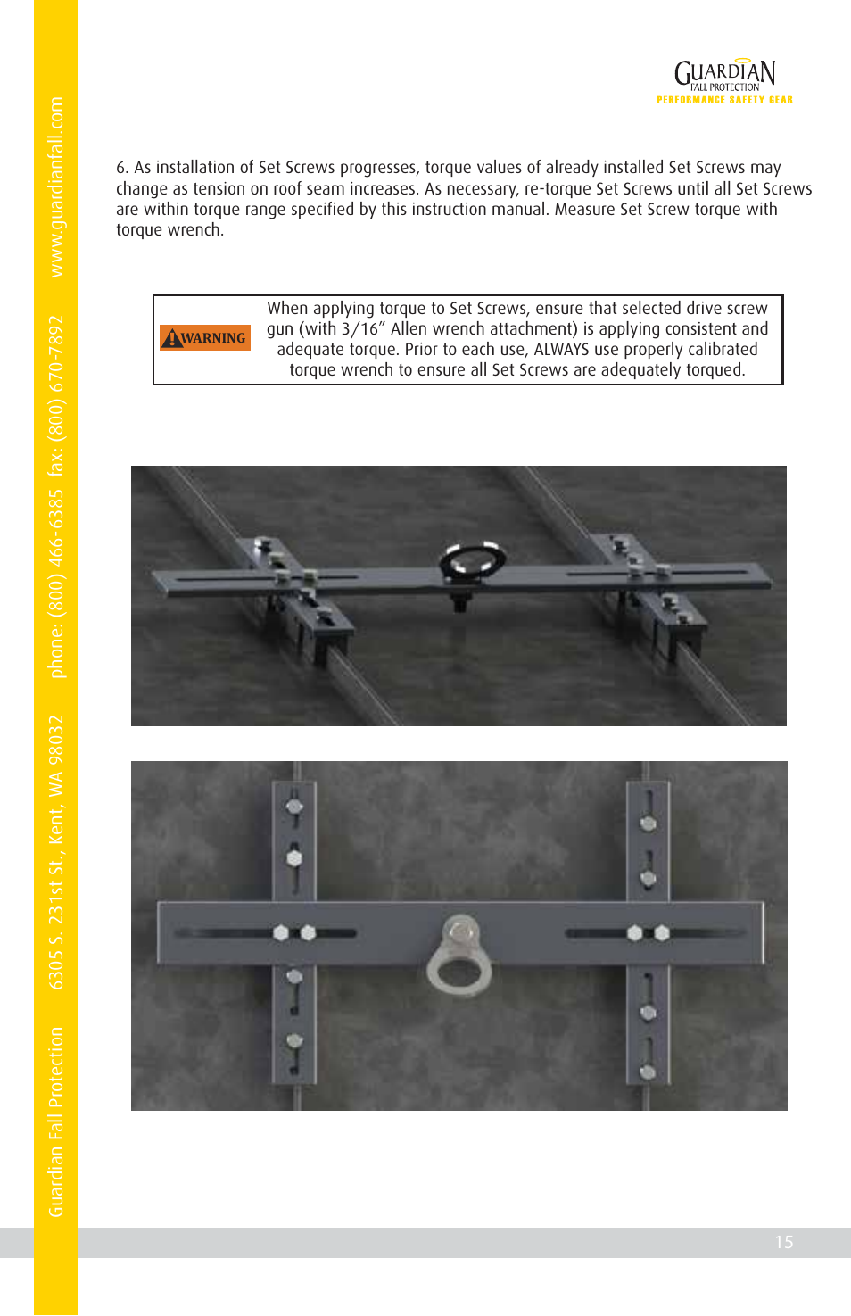 Qualcraft Permanent Adjustable Standing Seam Roof Anchor User Manual | Page 17 / 20