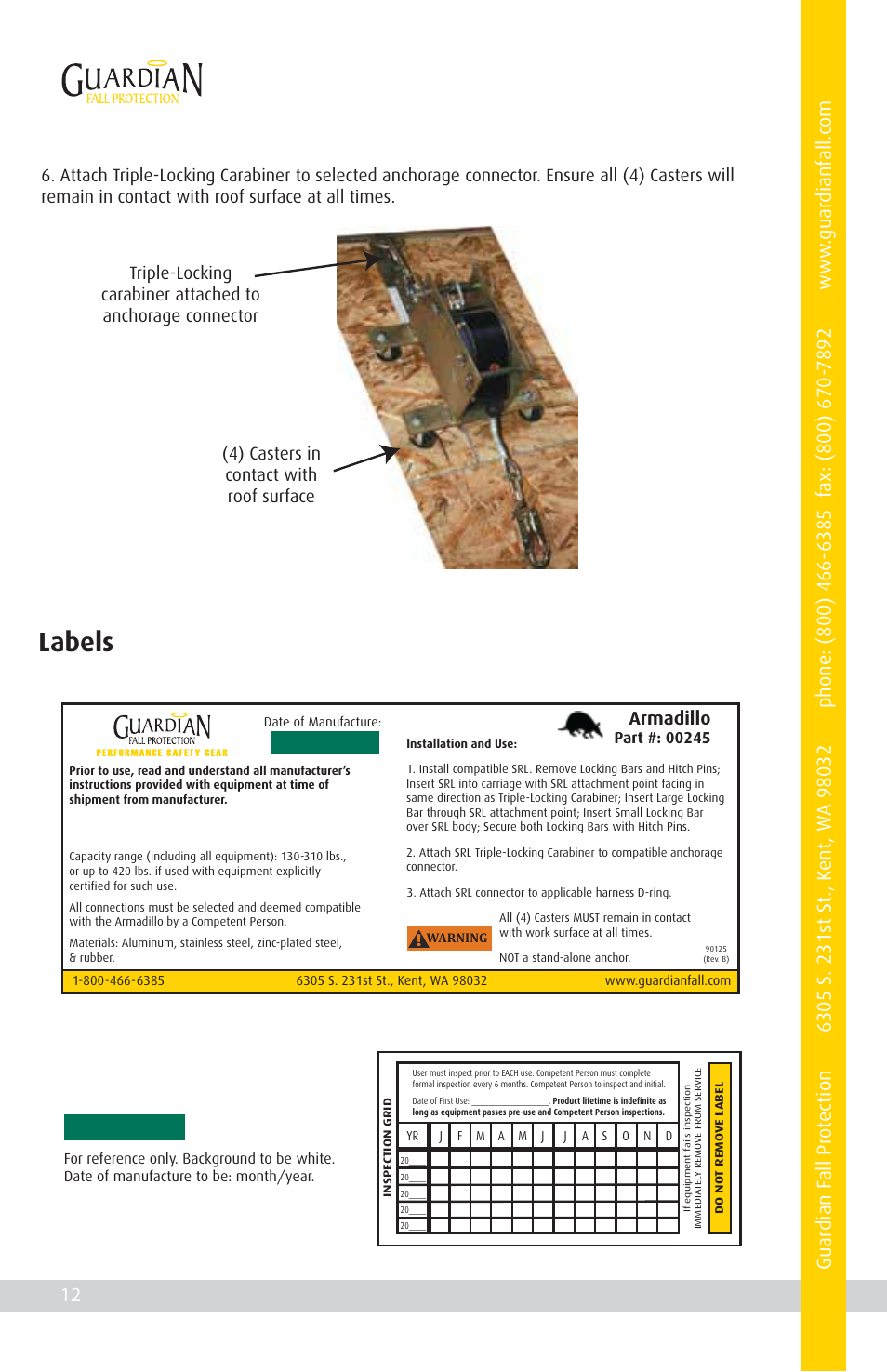 Labels | Qualcraft Armadillo User Manual | Page 14 / 16