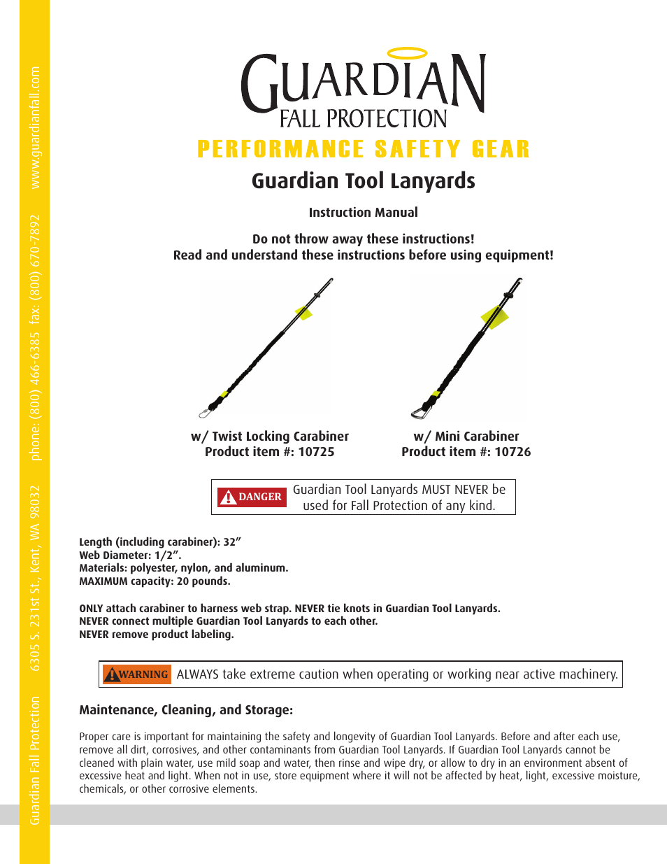 Qualcraft Tool Lanyard with Mini Carabiner User Manual | 2 pages