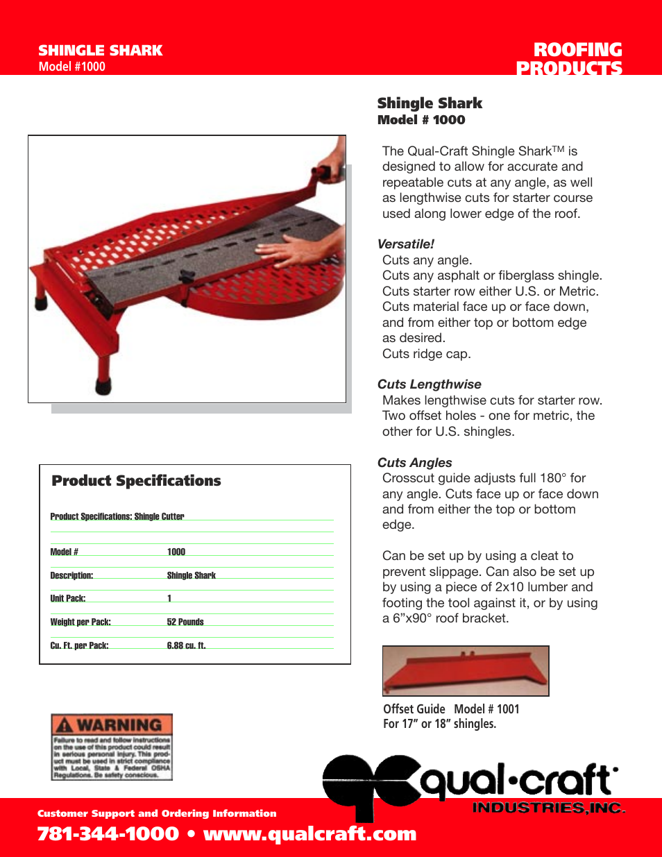 Qualcraft Shingle Shark User Manual | 2 pages