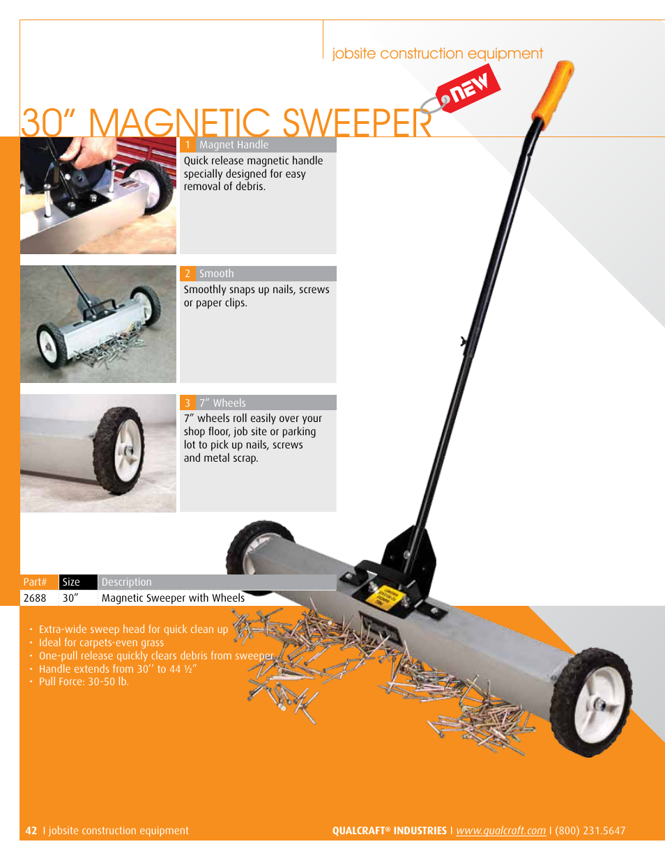 Qualcraft Magnetic Sweeper with Wheels User Manual | 1 page