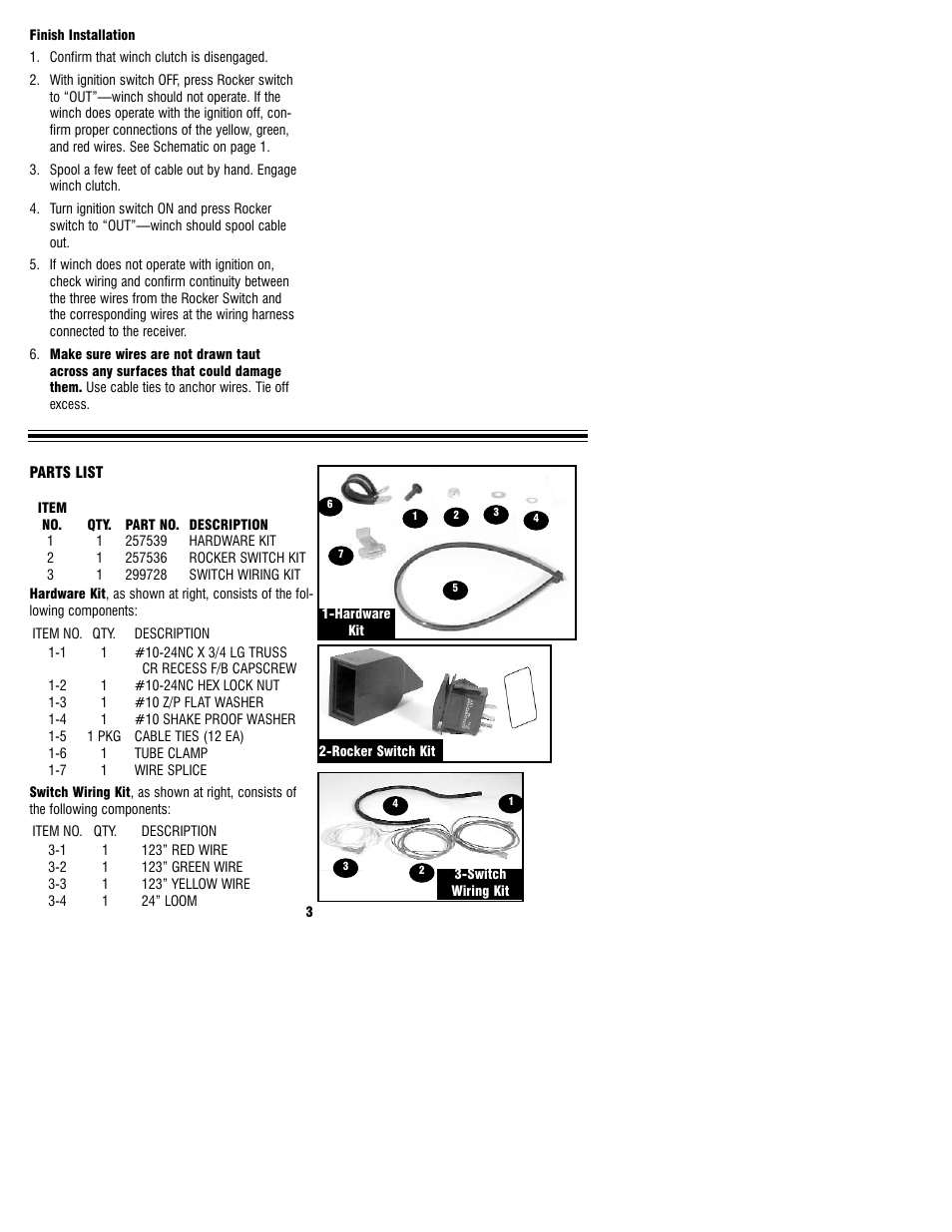 Ramsey Winch ATV 2500 ROCKER SWITCH FOR WIRELESS REMOTE 256118 User Manual | Page 3 / 4