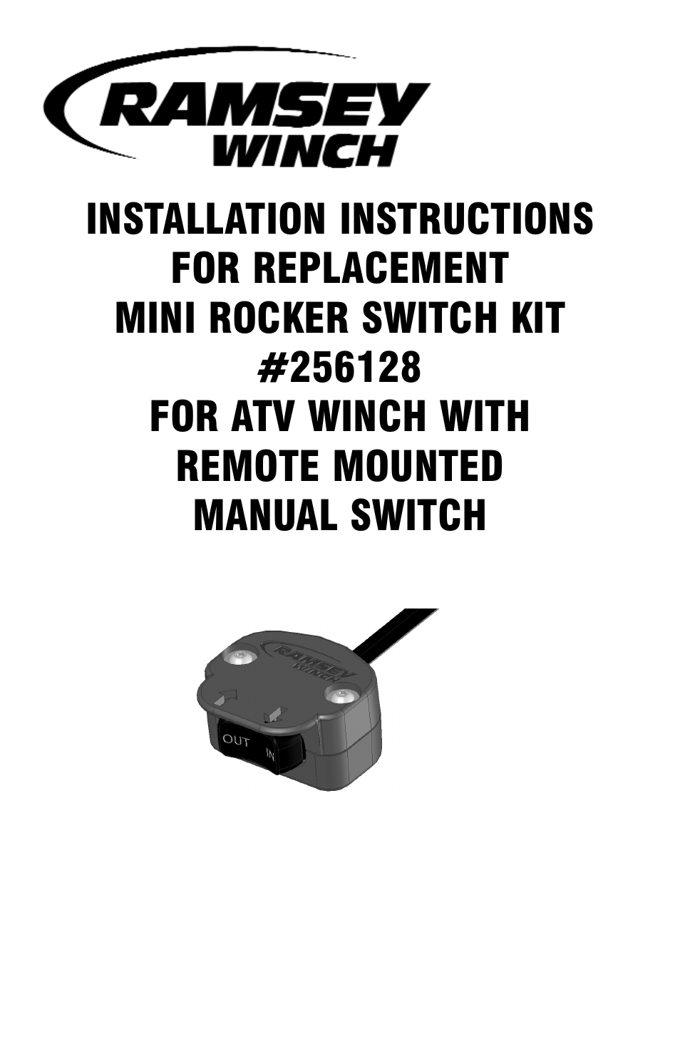 Ramsey Winch ATV REPLACEMENT MINI ROCKER SWITCH 256128 User Manual | 8 pages