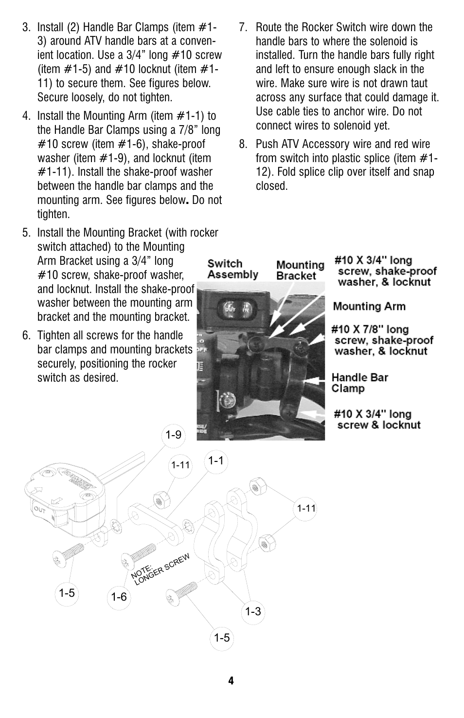 Ramsey Winch ATV REPLACEMENT MINI ROCKER SWITCH 256128 User Manual | Page 4 / 8
