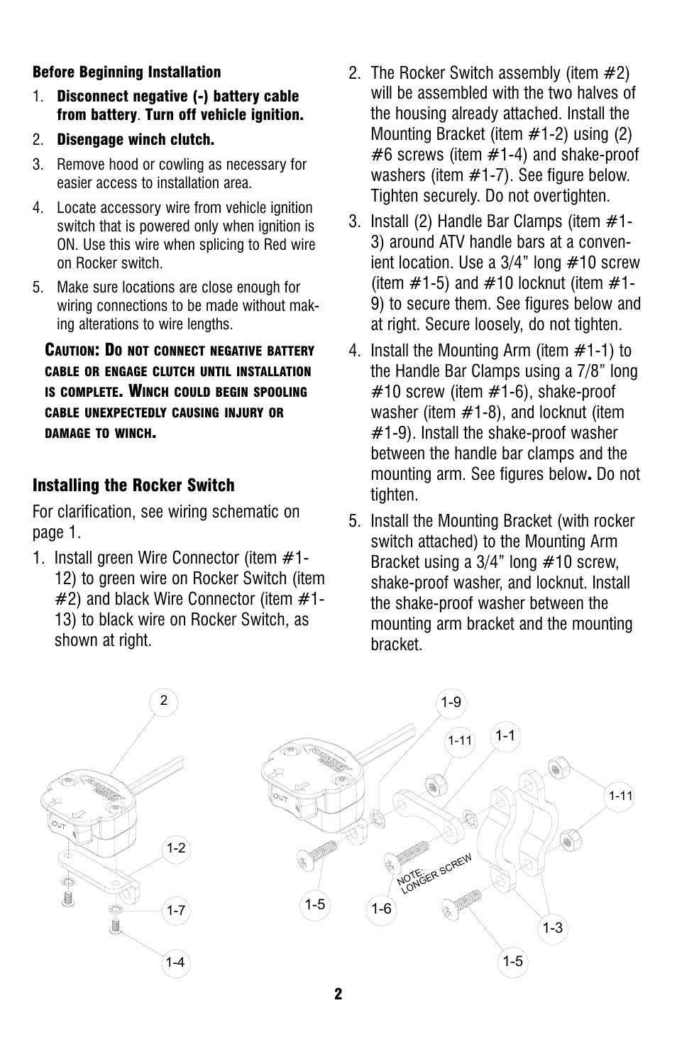 Ramsey Winch ATV REPLACEMENT MINI ROCKER SWITCH FOR WIRELESS 256129 User Manual | Page 2 / 4