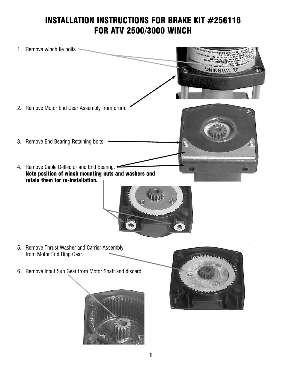 Ramsey Winch ATV_BADGER 2500 BRAKE 256116 User Manual | 4 pages