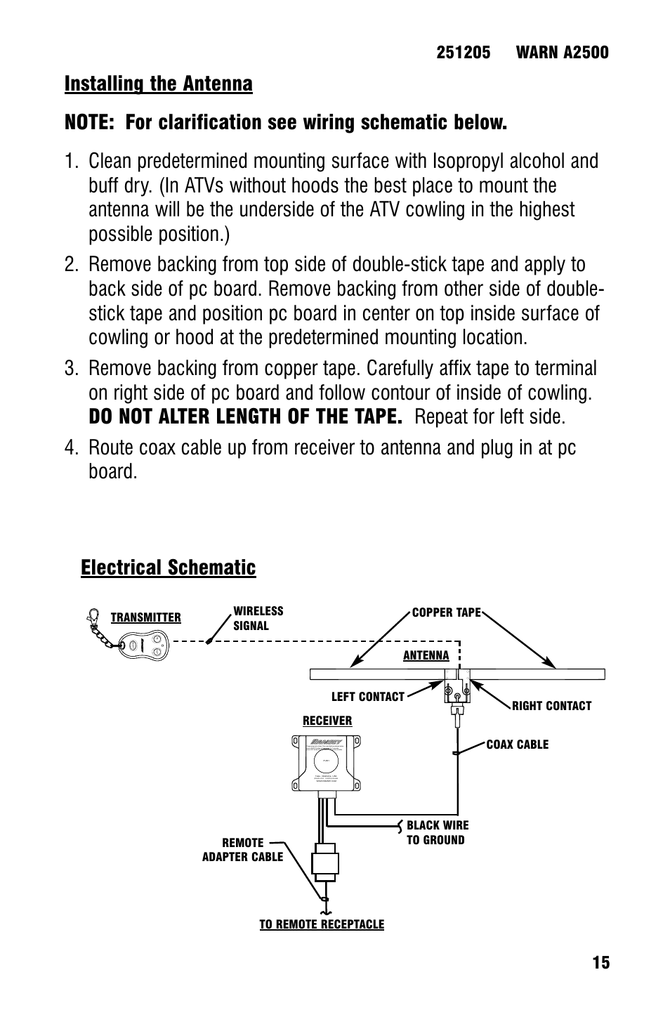 Electrical schematic | Ramsey Winch ATV UNIVERSAL WIRELESS REMOTE FOR ATV WINCHES User Manual | Page 17 / 24