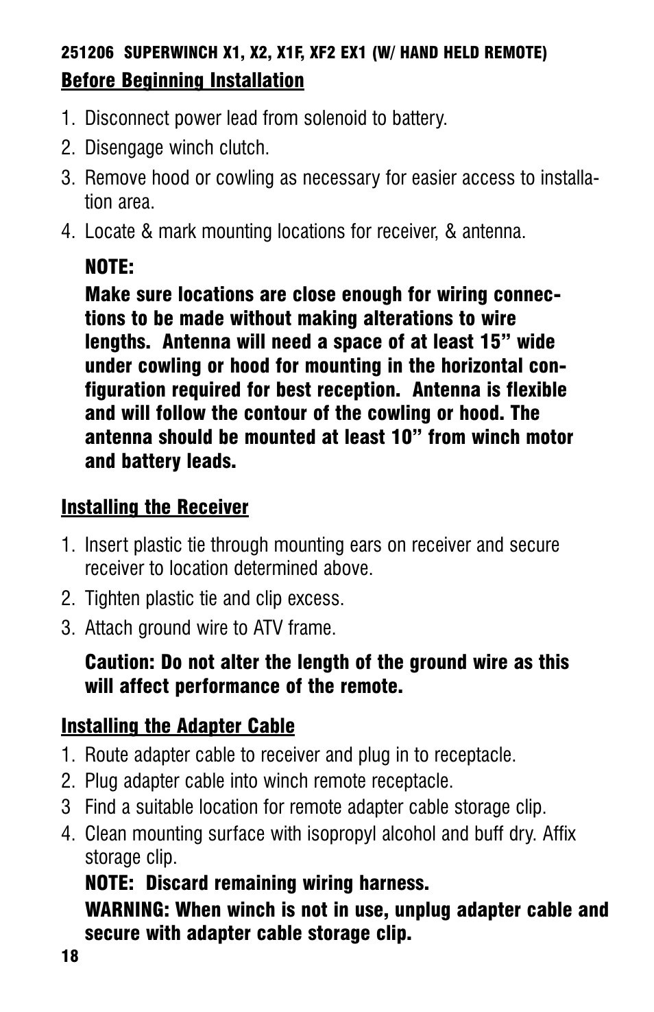 Ramsey Winch ATV UNIVERSAL WIRELESS REMOTE FOR ATV WINCHES User Manual | Page 20 / 24