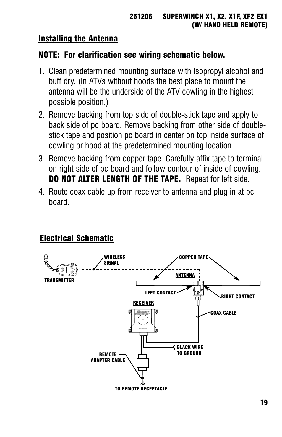 Electrical schematic | Ramsey Winch ATV UNIVERSAL WIRELESS REMOTE FOR ATV WINCHES User Manual | Page 21 / 24