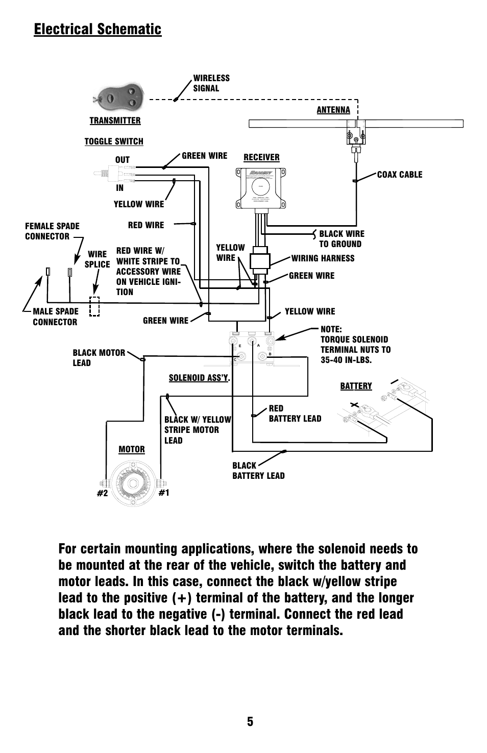 Electrical schematic | Ramsey Winch ATV WIRELESS REMOTE FOR ATV User Manual | Page 8 / 12