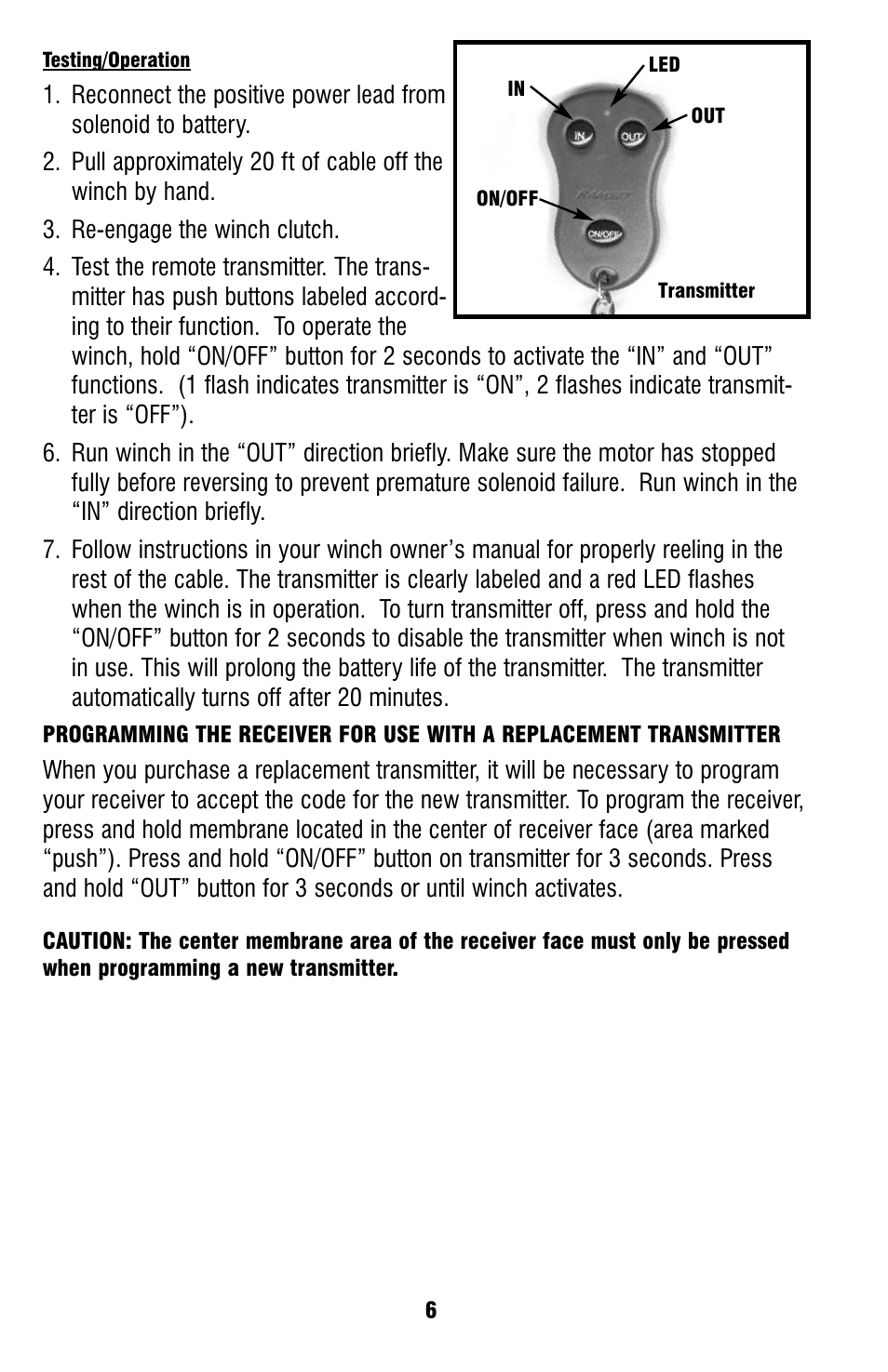 Ramsey Winch ATV WIRELESS REMOTE FOR ATV User Manual | Page 9 / 12