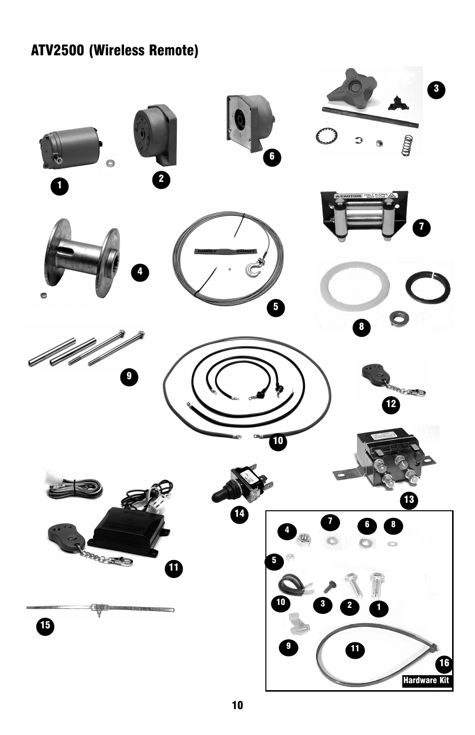 Atv2500 (wireless remote) | Ramsey Winch ATV-2500 User Manual | Page 10 / 24