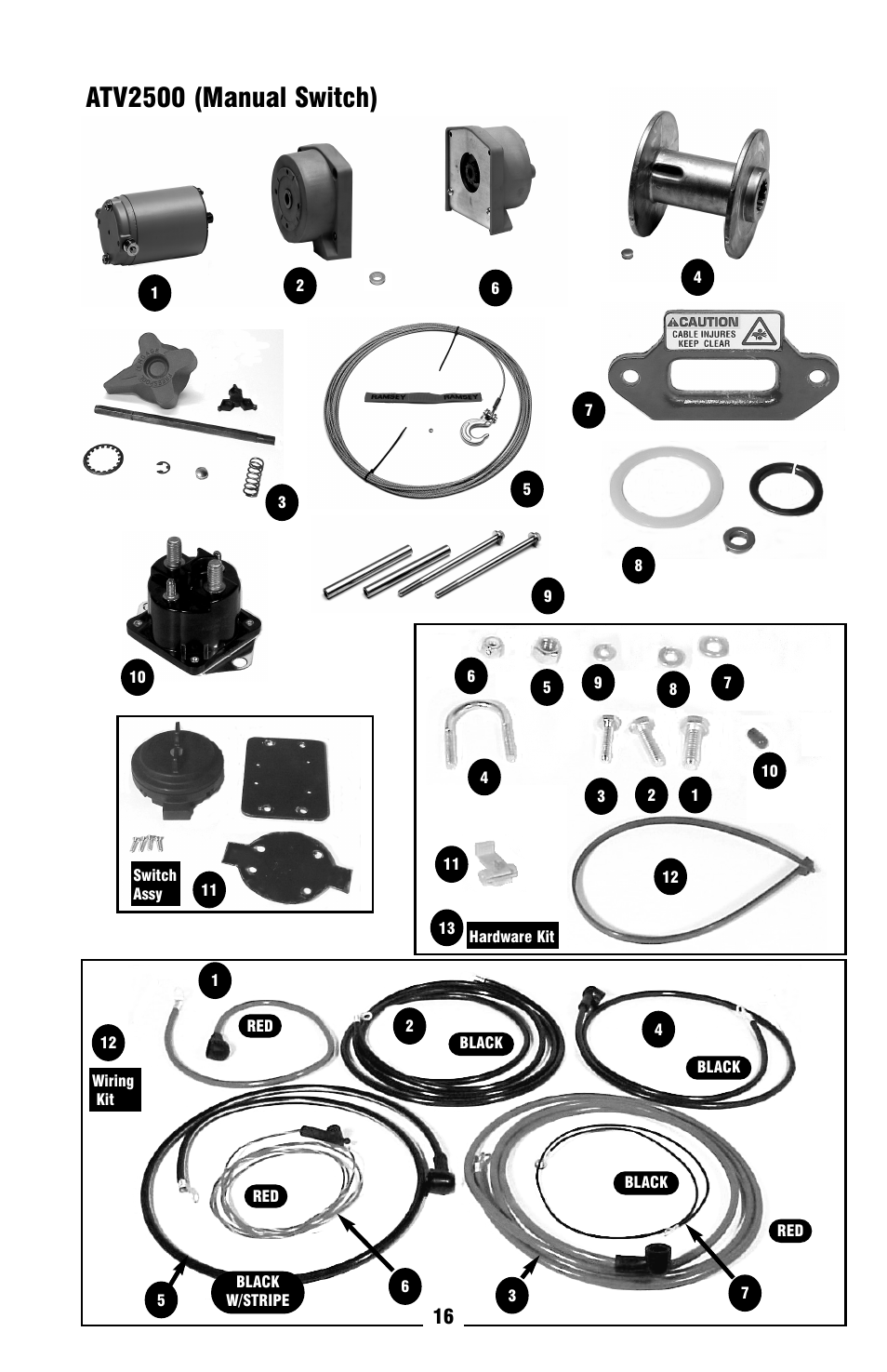 Atv2500 (manual switch) | Ramsey Winch ATV-2500 User Manual | Page 16 / 24