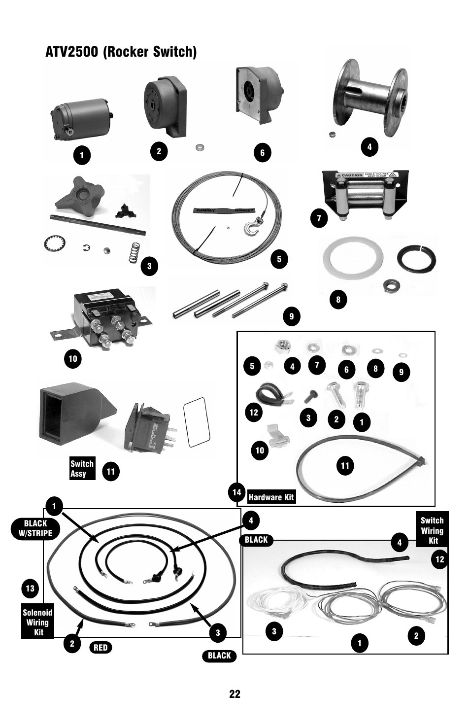 Atv2500 (rocker switch) | Ramsey Winch ATV-2500 User Manual | Page 22 / 24