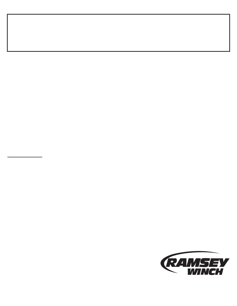 Warranty information, Limited lifetime warranty | Ramsey Winch ATV-2500 (W_Brake) User Manual | Page 16 / 16