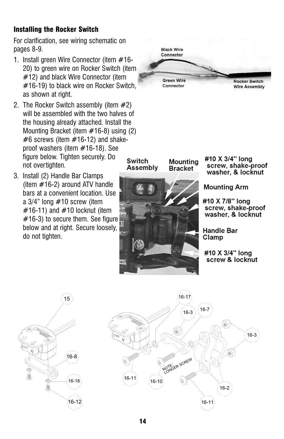 Ramsey Winch ATV-2500 TAMARACK W_MINI ROCKER SWITCH User Manual | Page 14 / 16