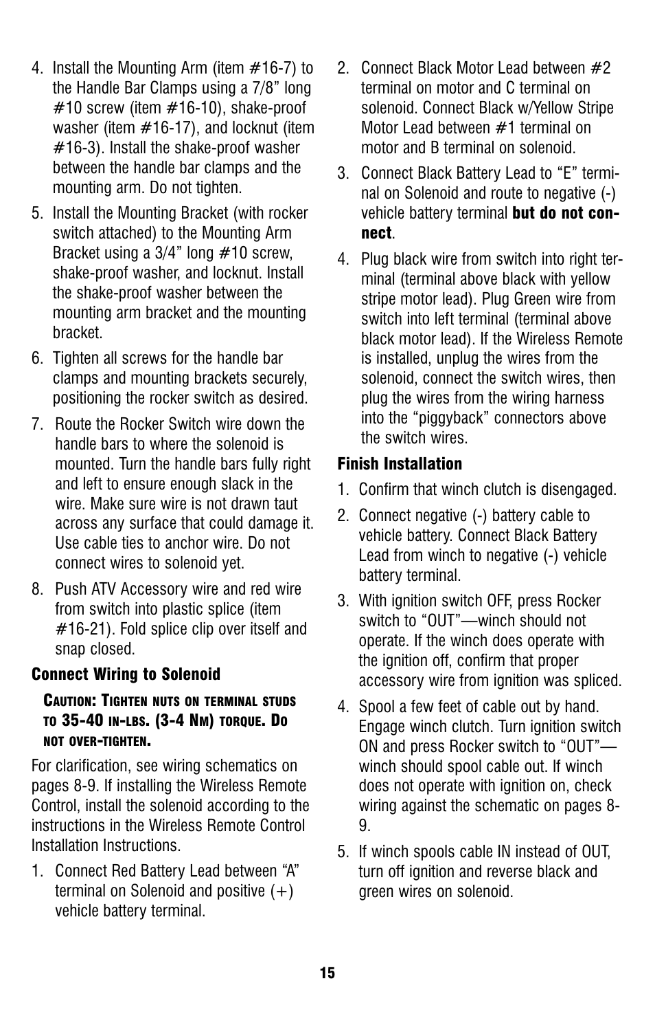 Ramsey Winch ATV-2500 TAMARACK W_MINI ROCKER SWITCH User Manual | Page 15 / 16