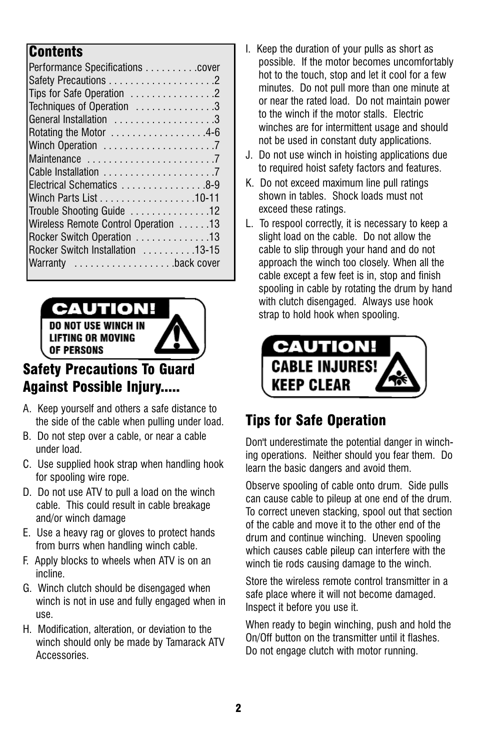 Ramsey Winch ATV-2500 TAMARACK W_MINI ROCKER SWITCH User Manual | Page 2 / 16