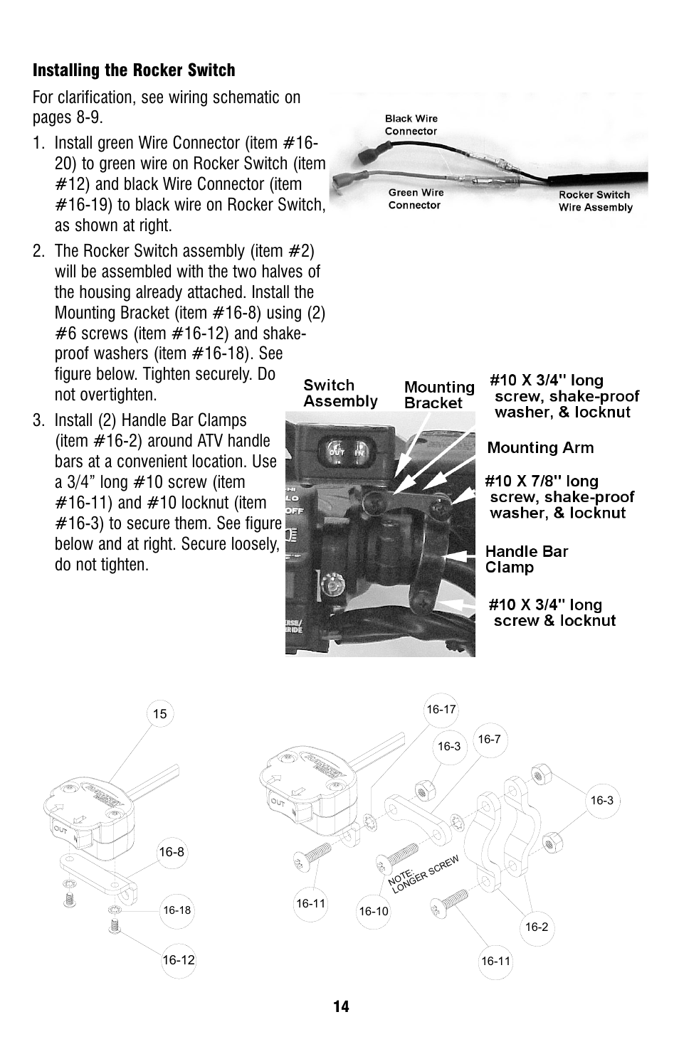 Ramsey Winch ATV-2500 W_MINI ROCKER SWITCH User Manual | Page 14 / 16