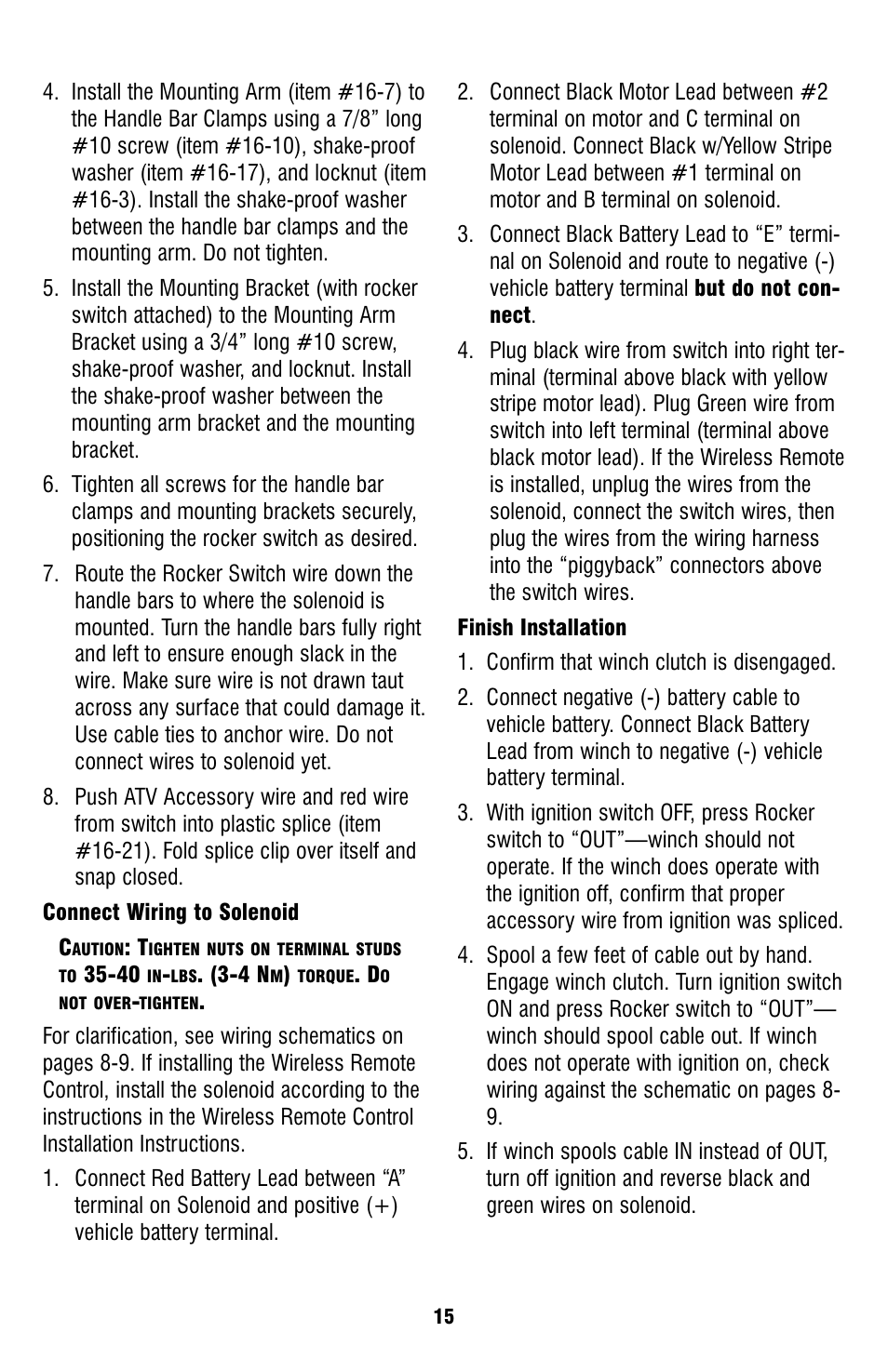 Ramsey Winch ATV-2500 W_MINI ROCKER SWITCH User Manual | Page 15 / 16