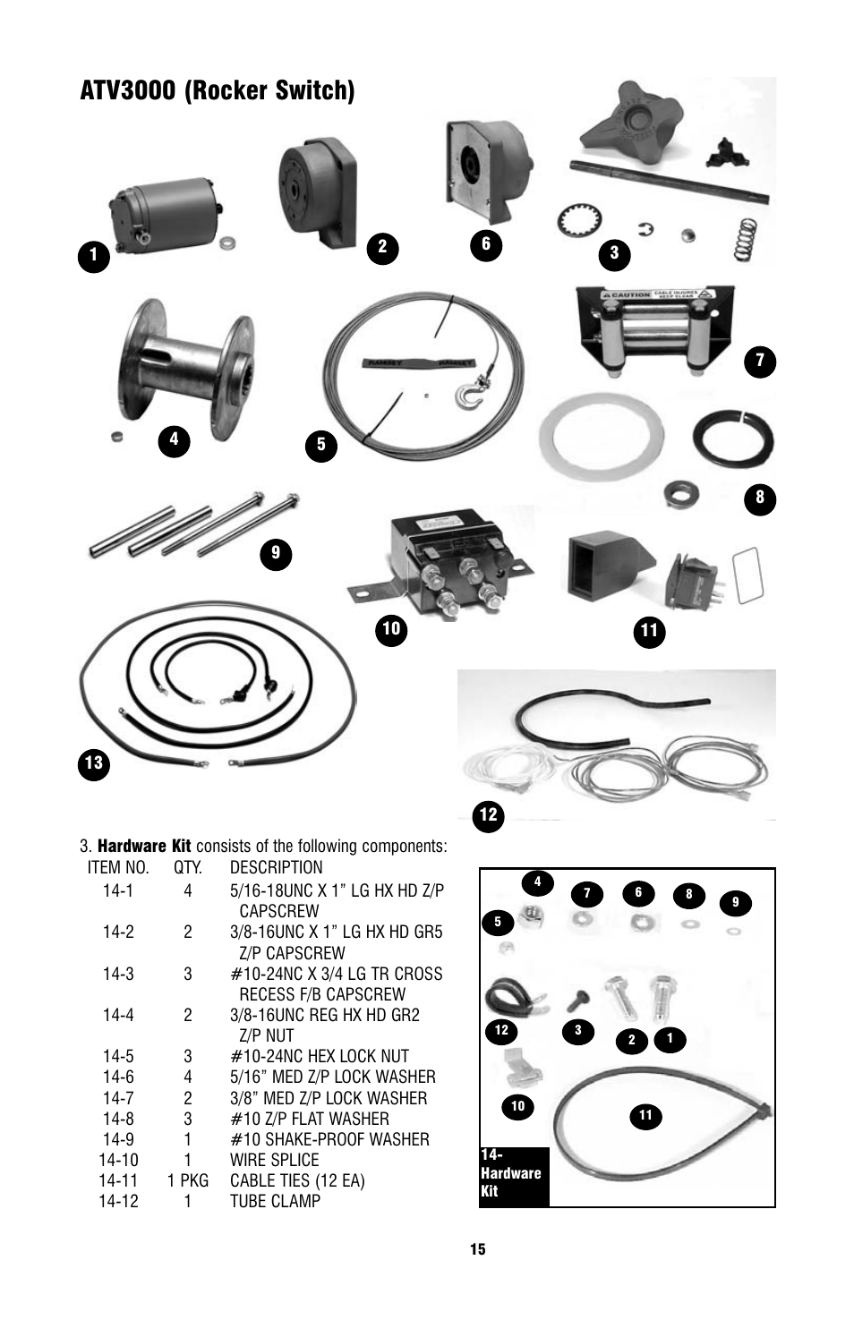 Atv3000 (rocker switch) | Ramsey Winch ATV-3000 User Manual | Page 15 / 16