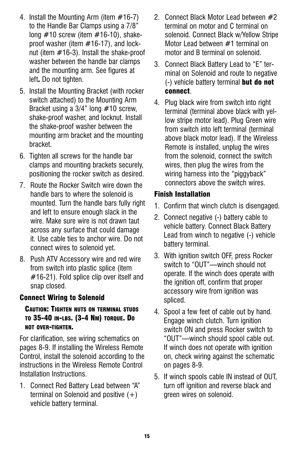 Ramsey Winch ATV-3000 W_MINI ROCKER SWITCH User Manual | Page 15 / 16