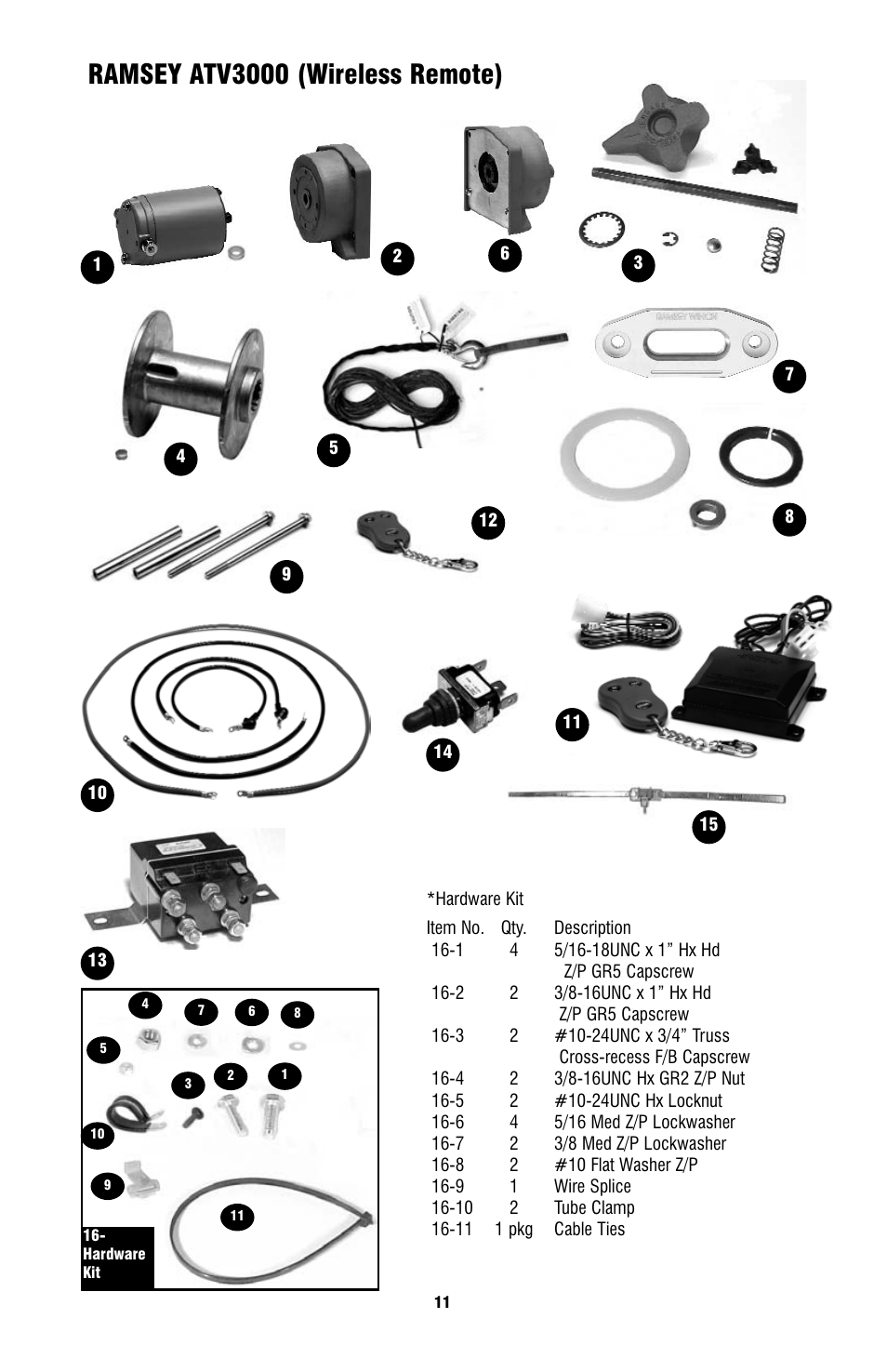 Ramsey atv3000 (wireless remote) | Ramsey Winch ATV-3000 W_SYNTHETIC ROPE User Manual | Page 11 / 12