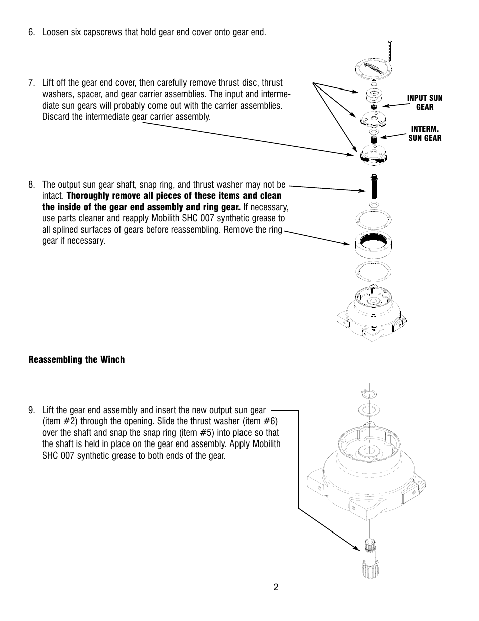 Ramsey Winch PATRIOT 12000_15000 SUN GEAR REPLACEMENT KIT 251275 User Manual | Page 2 / 3