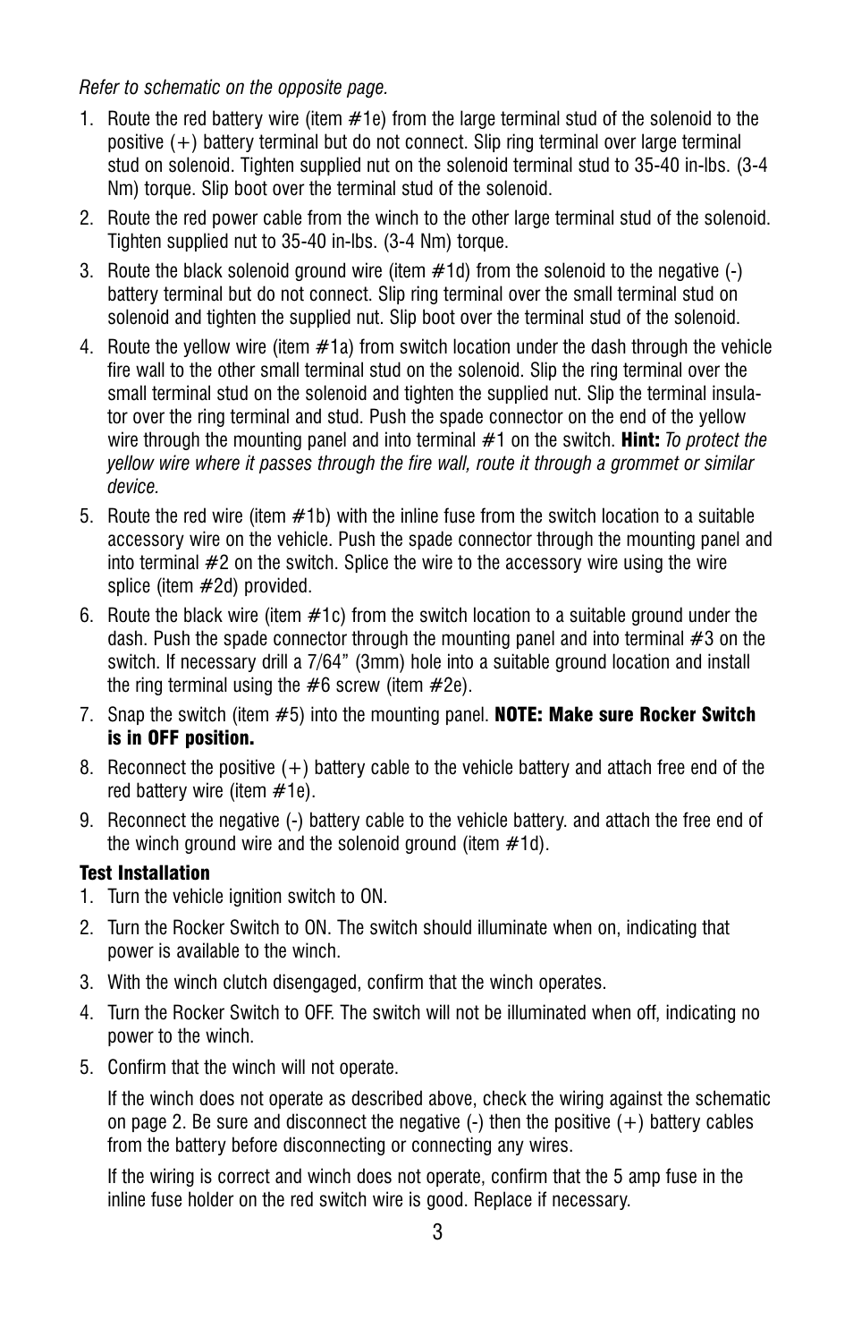 Ramsey Winch SAFETY ON_OFF SWITCH KIT 282062, 282063 User Manual | Page 5 / 20